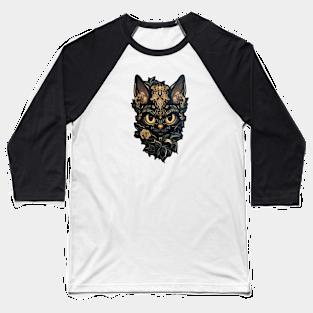 Halloween Cat Baseball T-Shirt